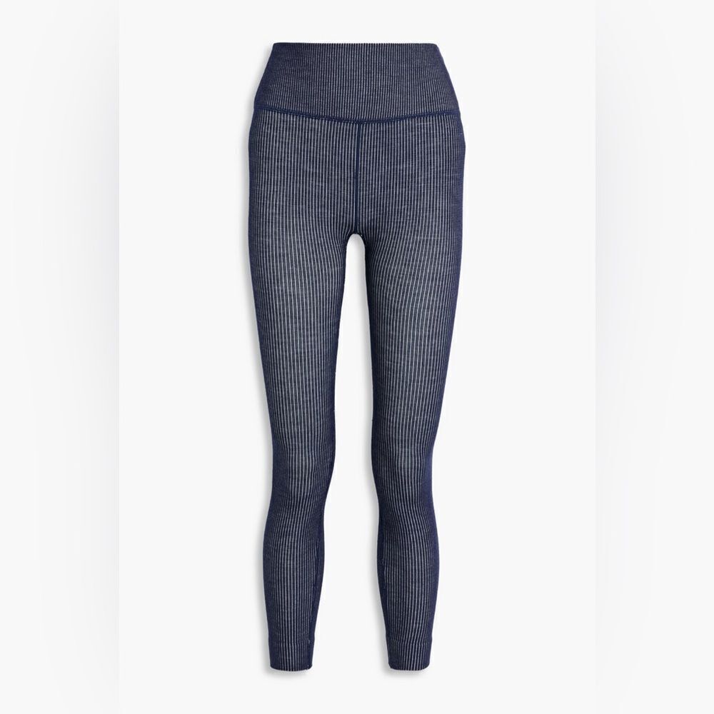 Cordova Stowe Cropped Ribbed Wool-blend Leggings NWT Navy Blue M/L
Base layer